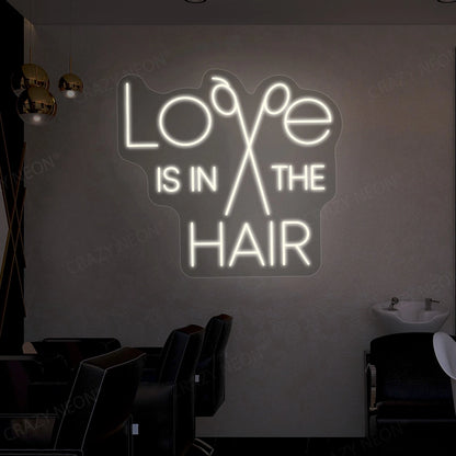 Love is in the hair neon sign | Warm White 