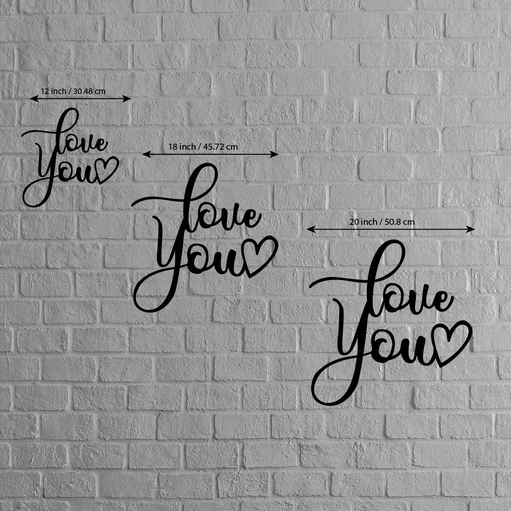 Love You Metal Wall Art Sign