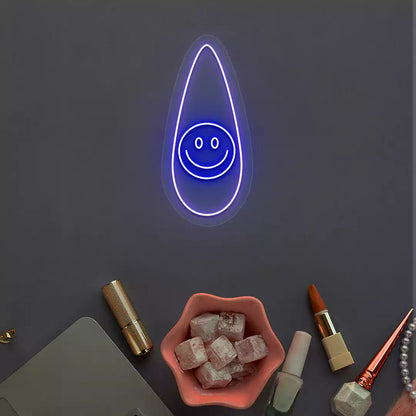 Smiley Nail Neon Sign in purple color
