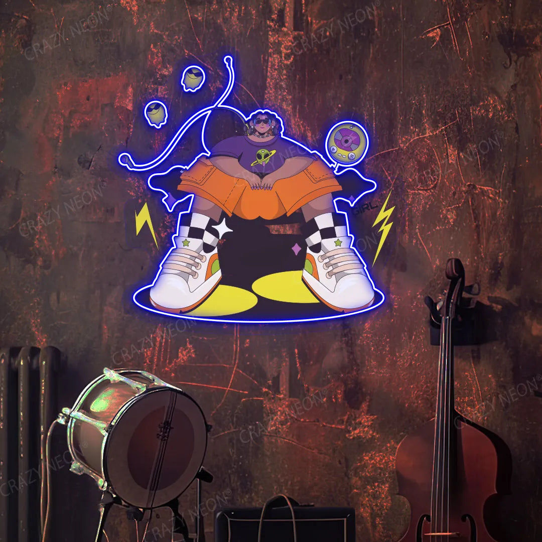  Vibe Check Mode Neon Artwork | Blue