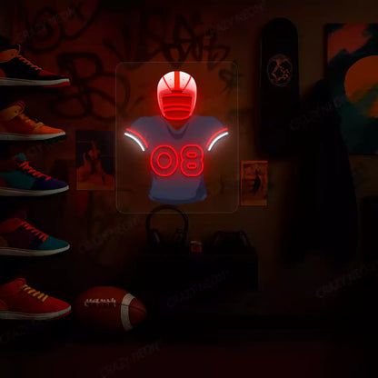 New England Diggs 08 Jersey Football Neon Artwork