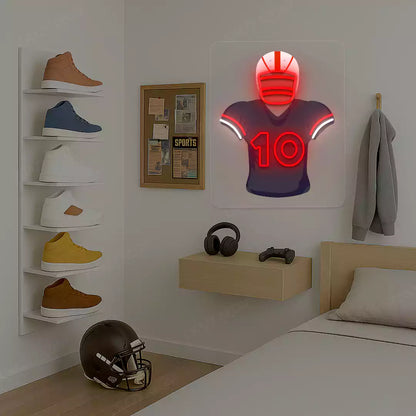 New England Maye 10 Jersey Football Neon Artwork