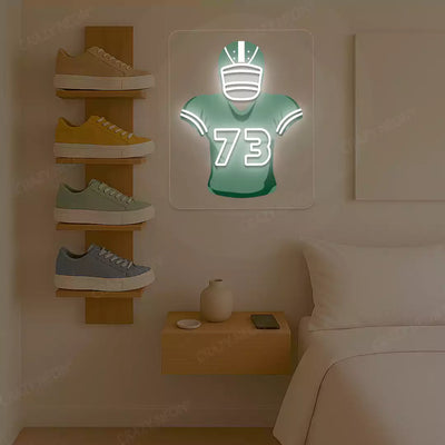 New York Klecko 73 Jersey Football Neon Artwork