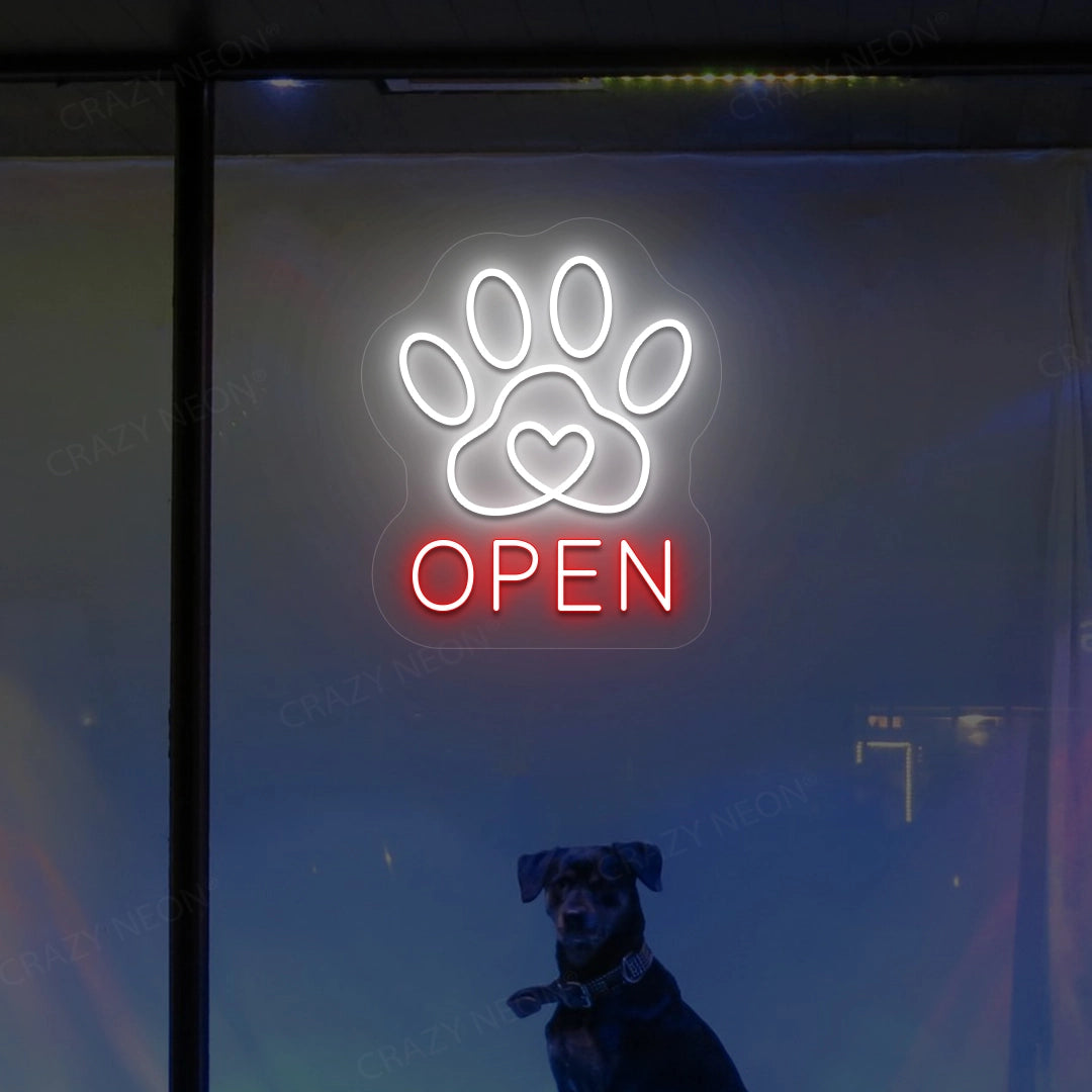 Paw Open Led Neon Sign