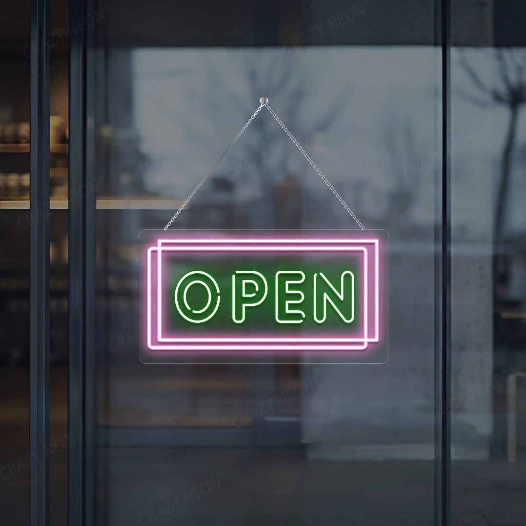 Multicolor Open Sign | Green