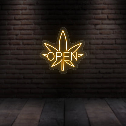 Weed Open Neon Sign | Orange