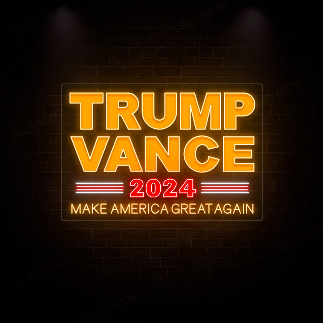 Trump Vance Political Neon Sign | Orange 