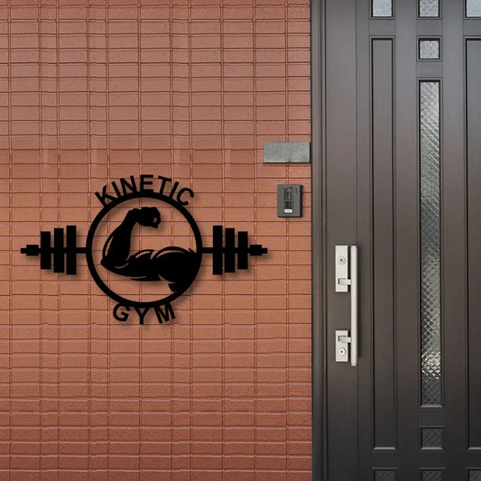 Personalized Muscle Gym Metal Sign