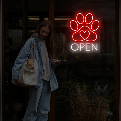 Beloved Pet Open Neon Sign | Red