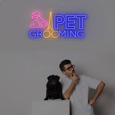 Pet Grooming Neon Sign | Orange