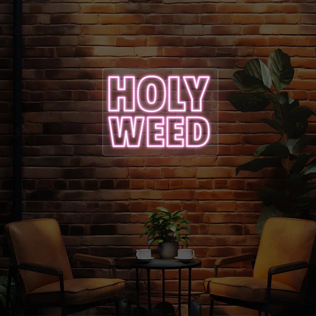 Holy Weed Neon Sign | Pink