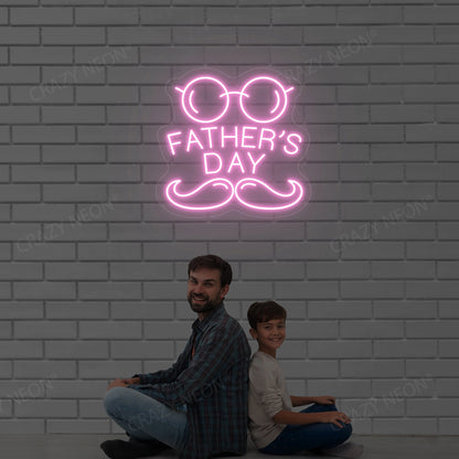 Specs With Moustache Neon Sign | Pink