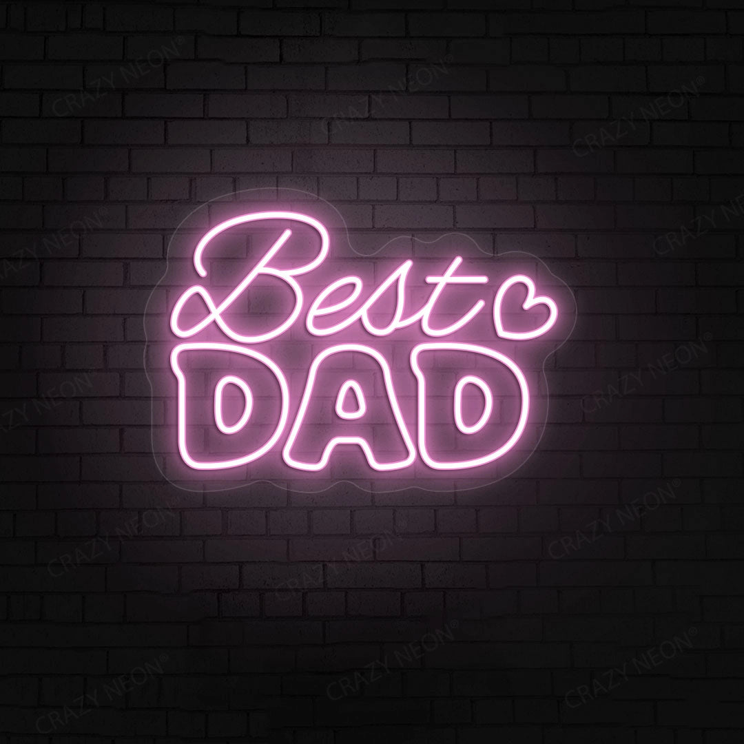 Best Dad Neon Sign | Pink