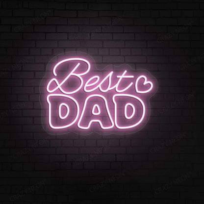 Best Dad Neon Sign | Pink