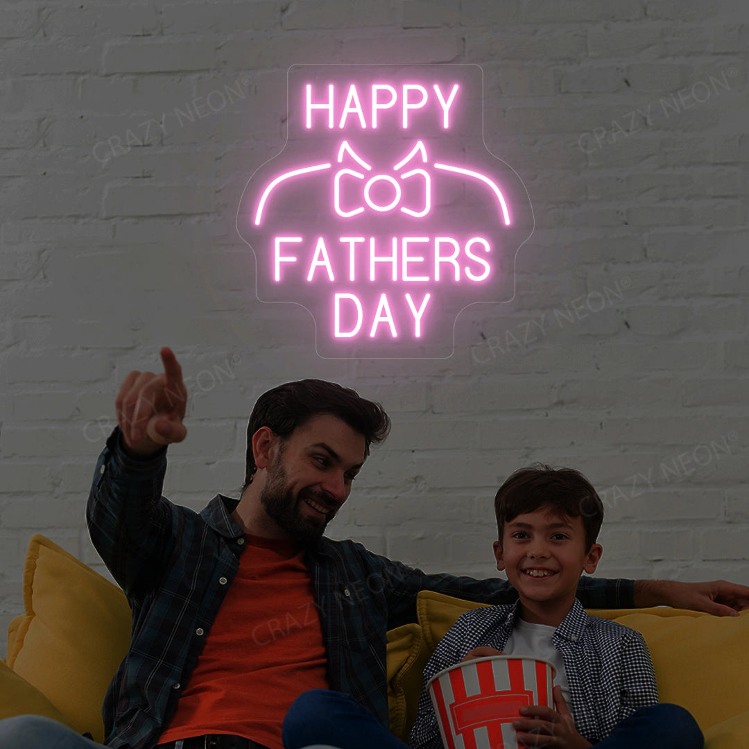 Happy Father's Day Neon Sign | Pink