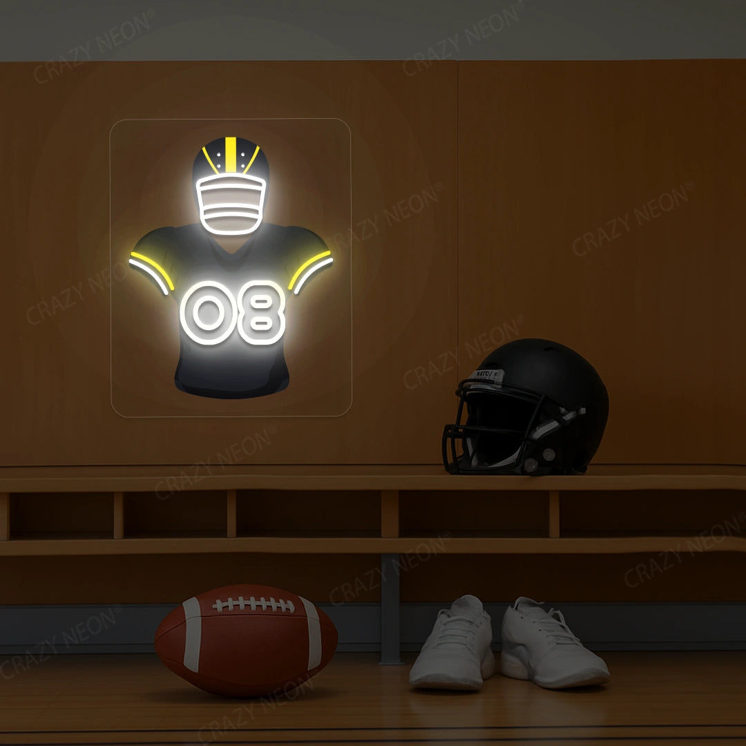 Pittsburgh Rodgers 08 Jersey Football Neon Artwork