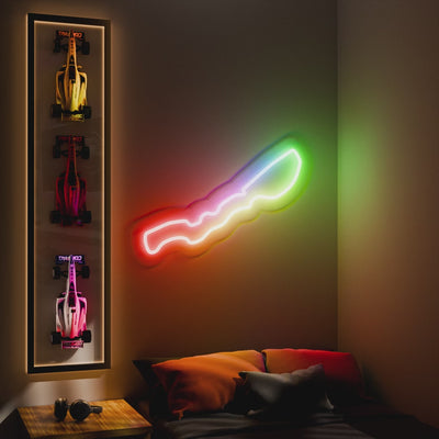 RGB Flow Jeddah Street Grand Prix Circuit LED neon wall sign in yellow red and blue