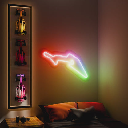 RGB Flow Nurburgring Grand Prix Circuit F1 Race Track LED neon wall sign in yellow blue and red
