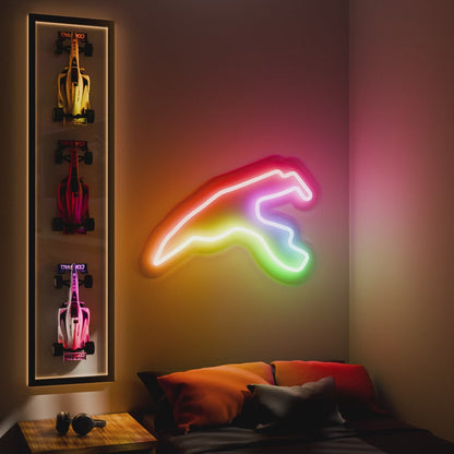 RGB Flow Spa Francorchamps Grand Prix Circuit LED neon wall sign in yellow, red, and blue