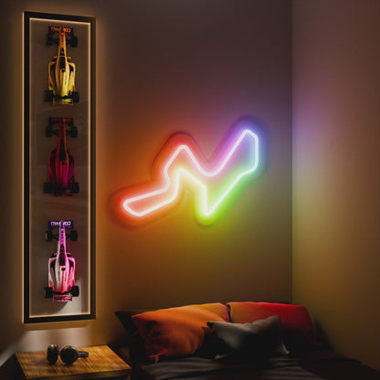 RGB Flow Kyalami Grand Prix Circuit LED neon wall sign in yellow red and blue