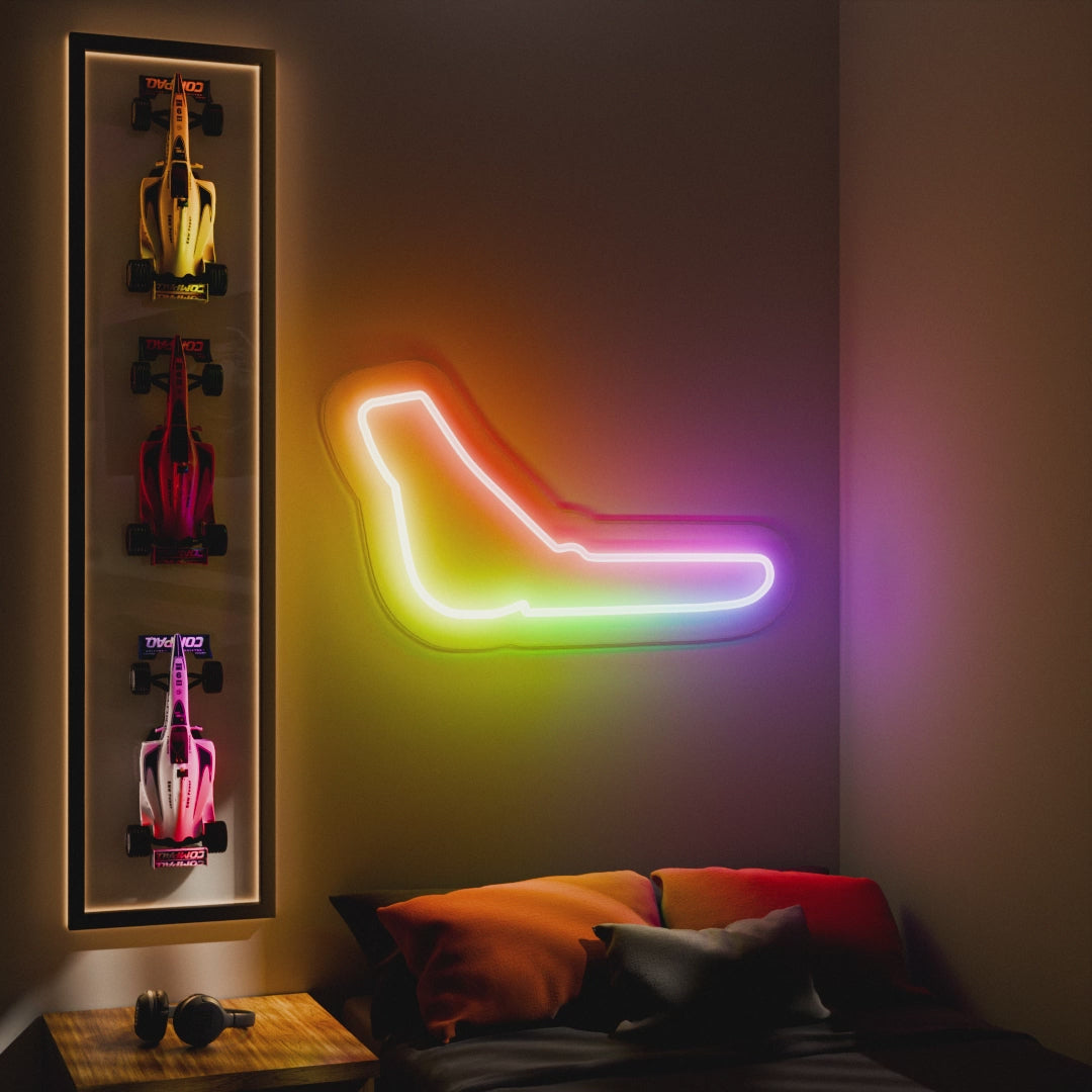 RGB Flow Italian Grand Prix Circuit LED neon wall sign in red yellow and blue