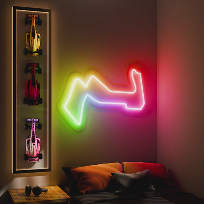 RGB Flow Marina Bay Grand Prix Circuit Neon Sign LED neon wall sign in red yellow and blue