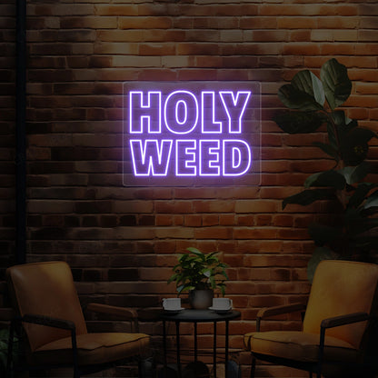 Holy Weed Neon Sign | Purple