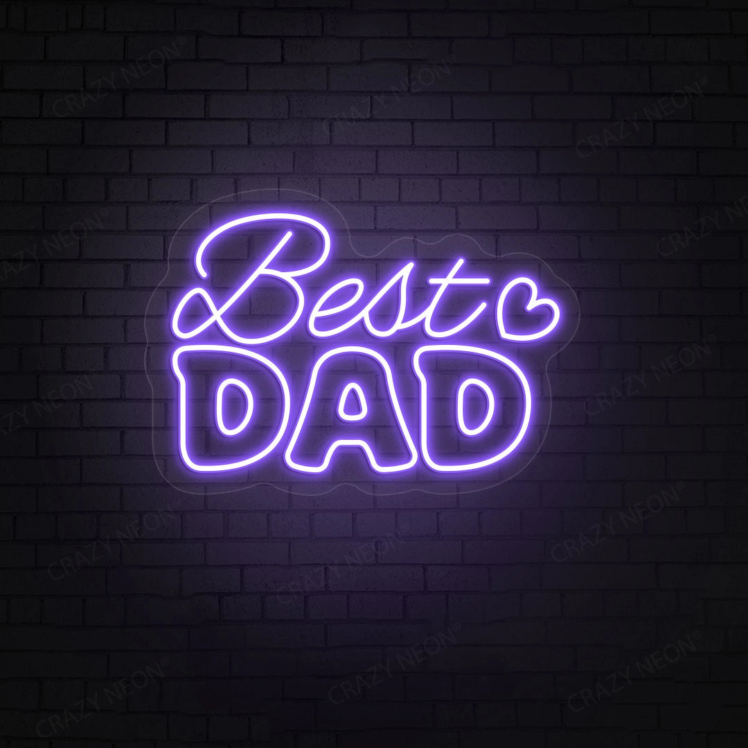 Best Dad Neon Sign | Purple