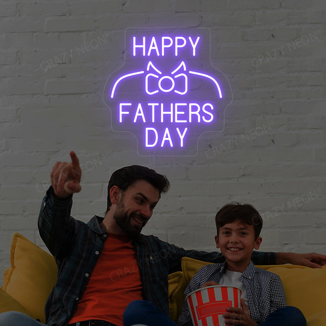 Happy Father's Day Neon Sign | Purple