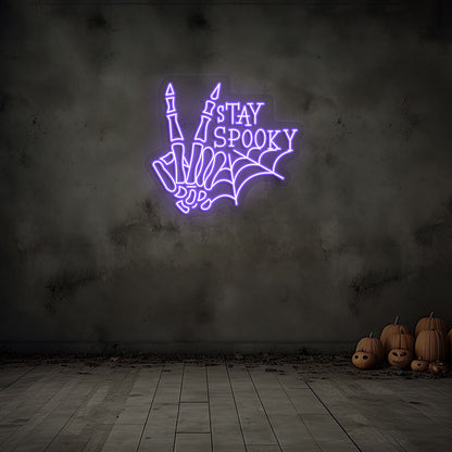 Stay Spooky With Skeleton Hand Neon Sign | CNUS019080