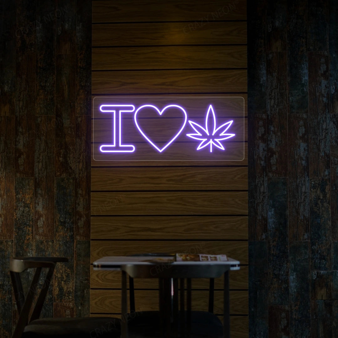 I Love Weed Neon Sign | purple