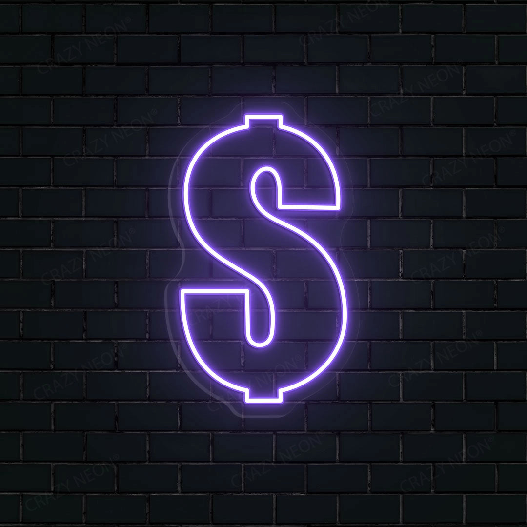 Dollar Neon Sign | Purple