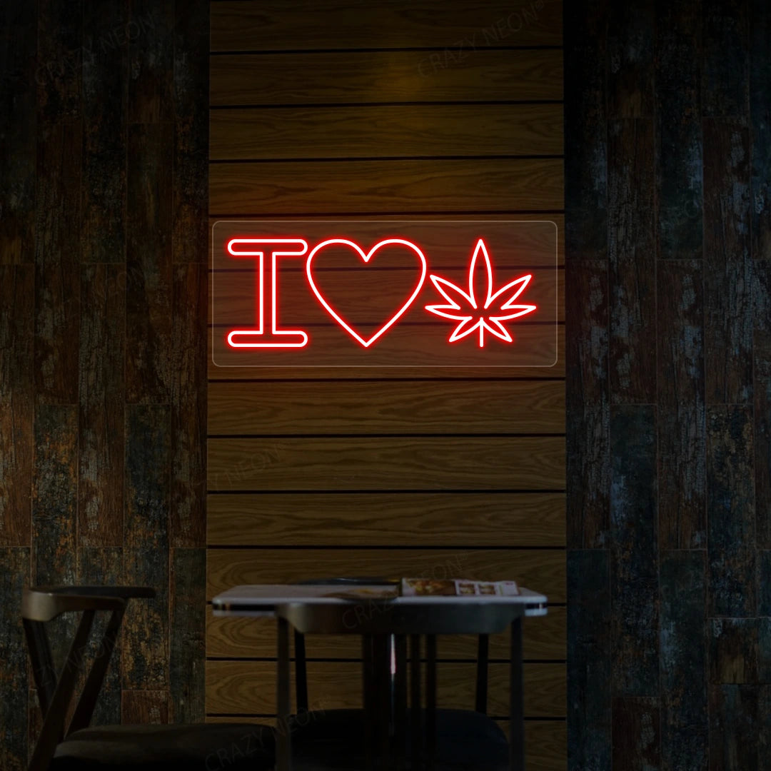 I Love Weed Neon Sign | Red