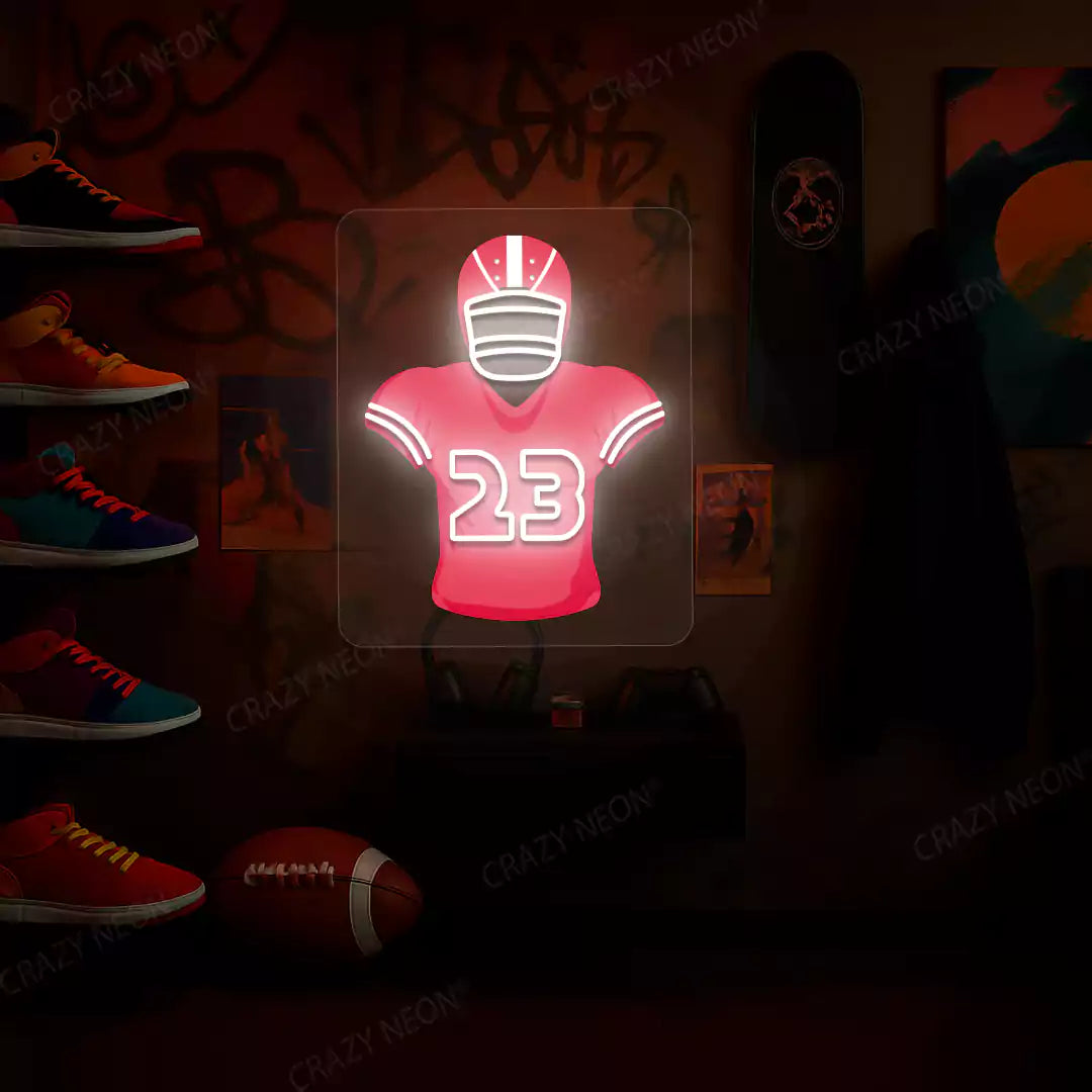 San Francisco McCaffrey 23 Jersey Football Neon Artwork