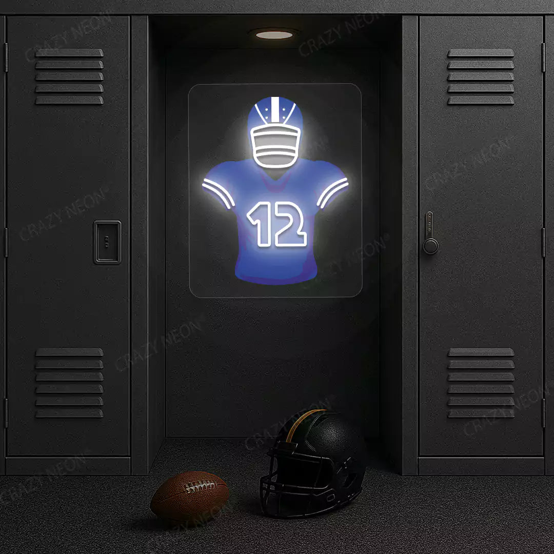 Seattle Fan 12 Jersey Football Neon Artwork