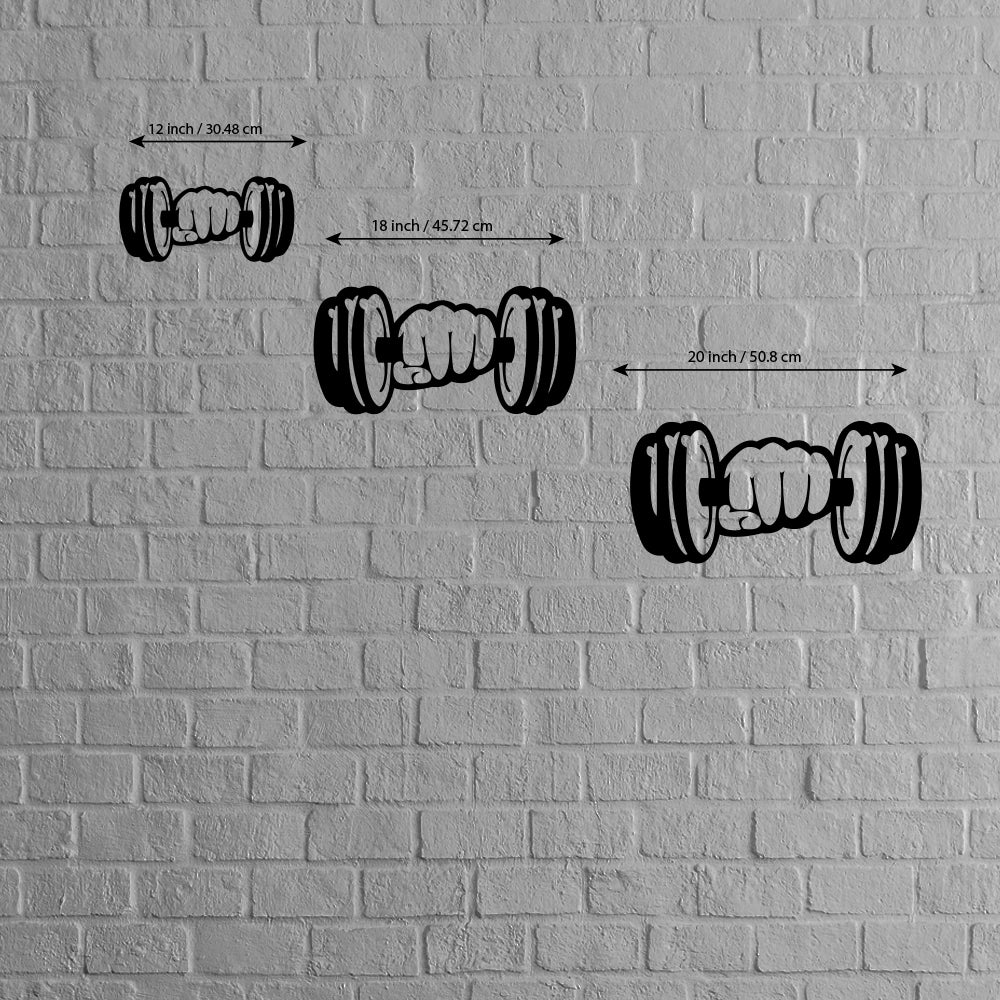 Working Out Dumbbell Metal Sign