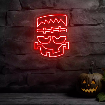 Frankenstein Face Neon Sign | Red