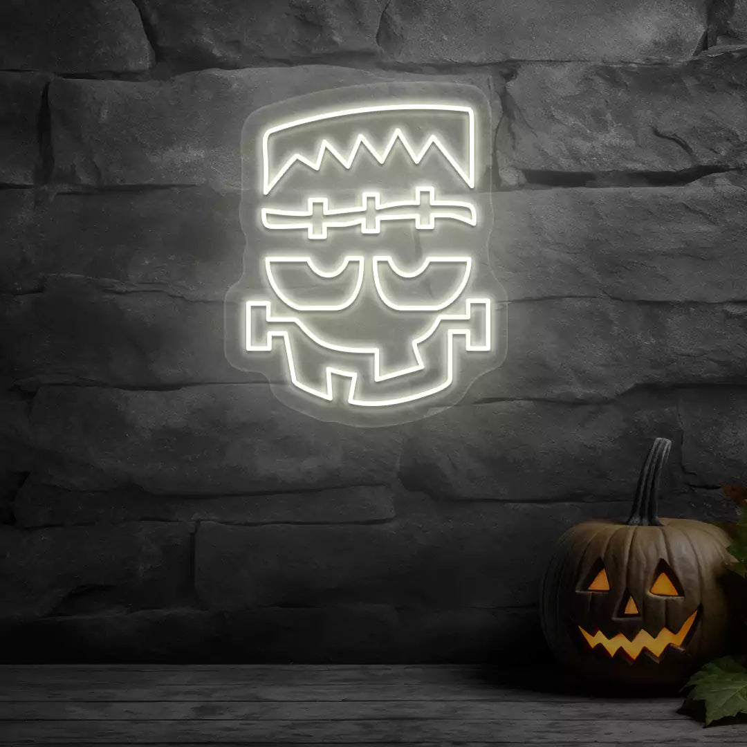 Frankenstein Face Neon Sign | Warmwhite