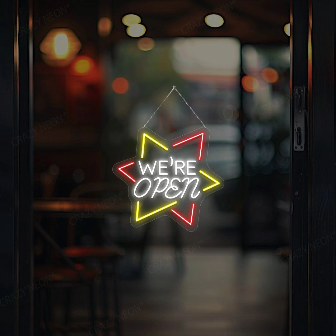 We Are Open Star Sign | White