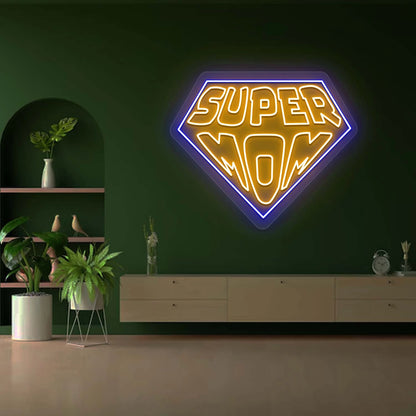 Super Mom Led Neon Sign | Orange 