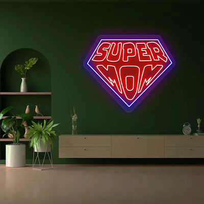 Super Mom Led Neon Sign | Red