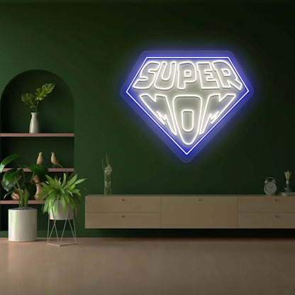 Super Mom Led Neon Sign | Warm white 