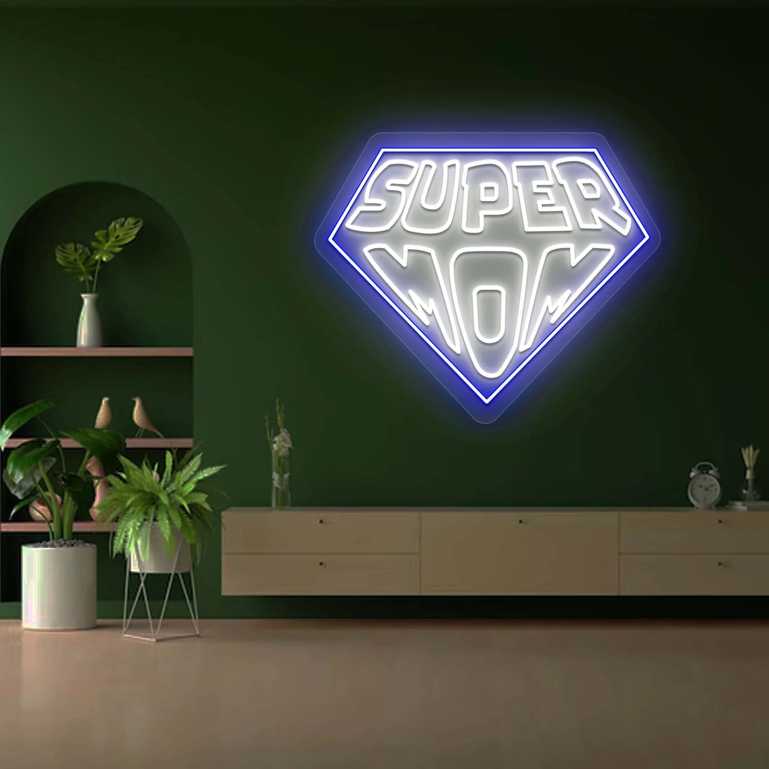 Super Mom Led Neon Sign | White 
