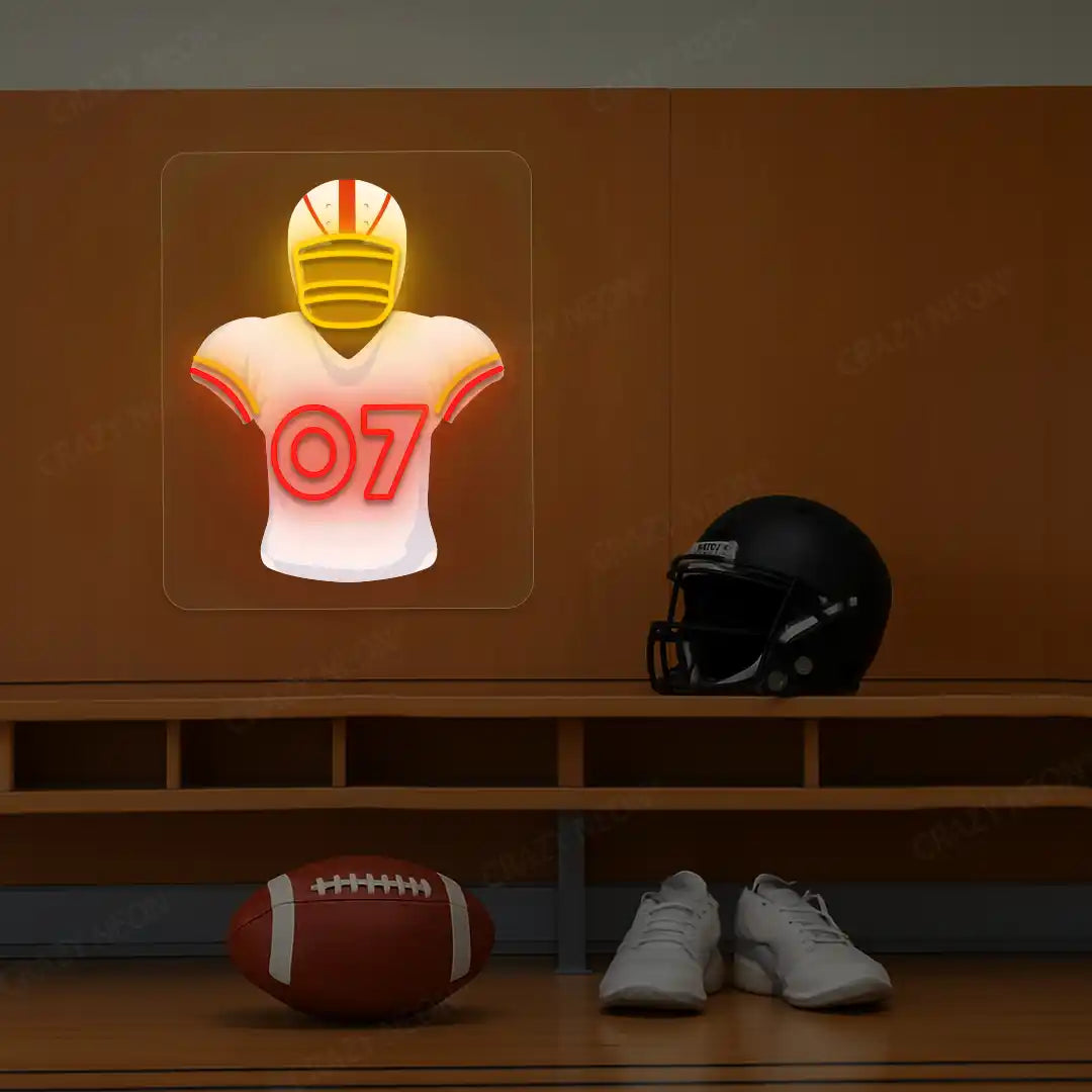 Tampa Bay Irving 07 Jersey Football Neon Artwork