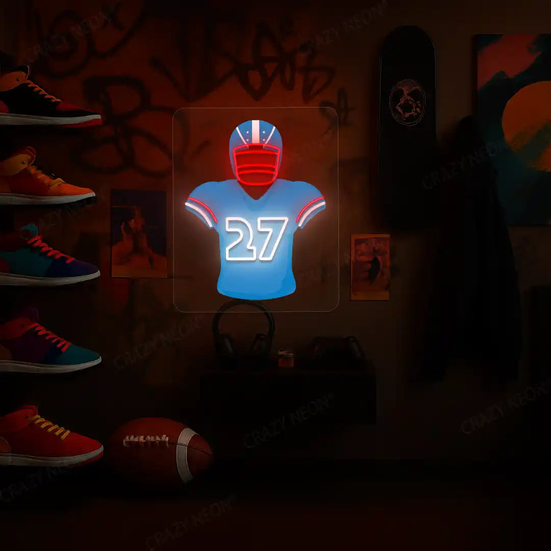 Tennessee George 27 Jersey Football Neon Artwork