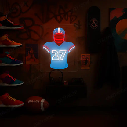 Tennessee George 27 Jersey Football Neon Artwork