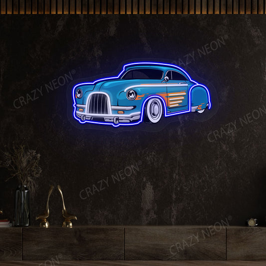 Vintage Super Car Neon Artwork