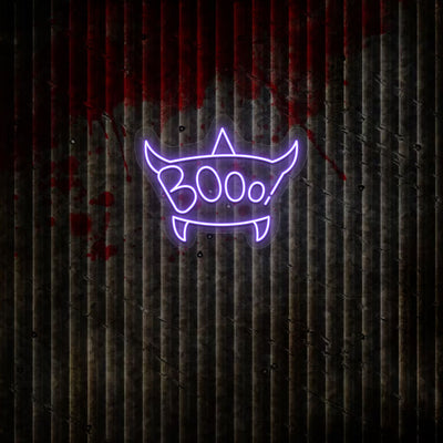 Scary Boo Text Neon Sign | Purple