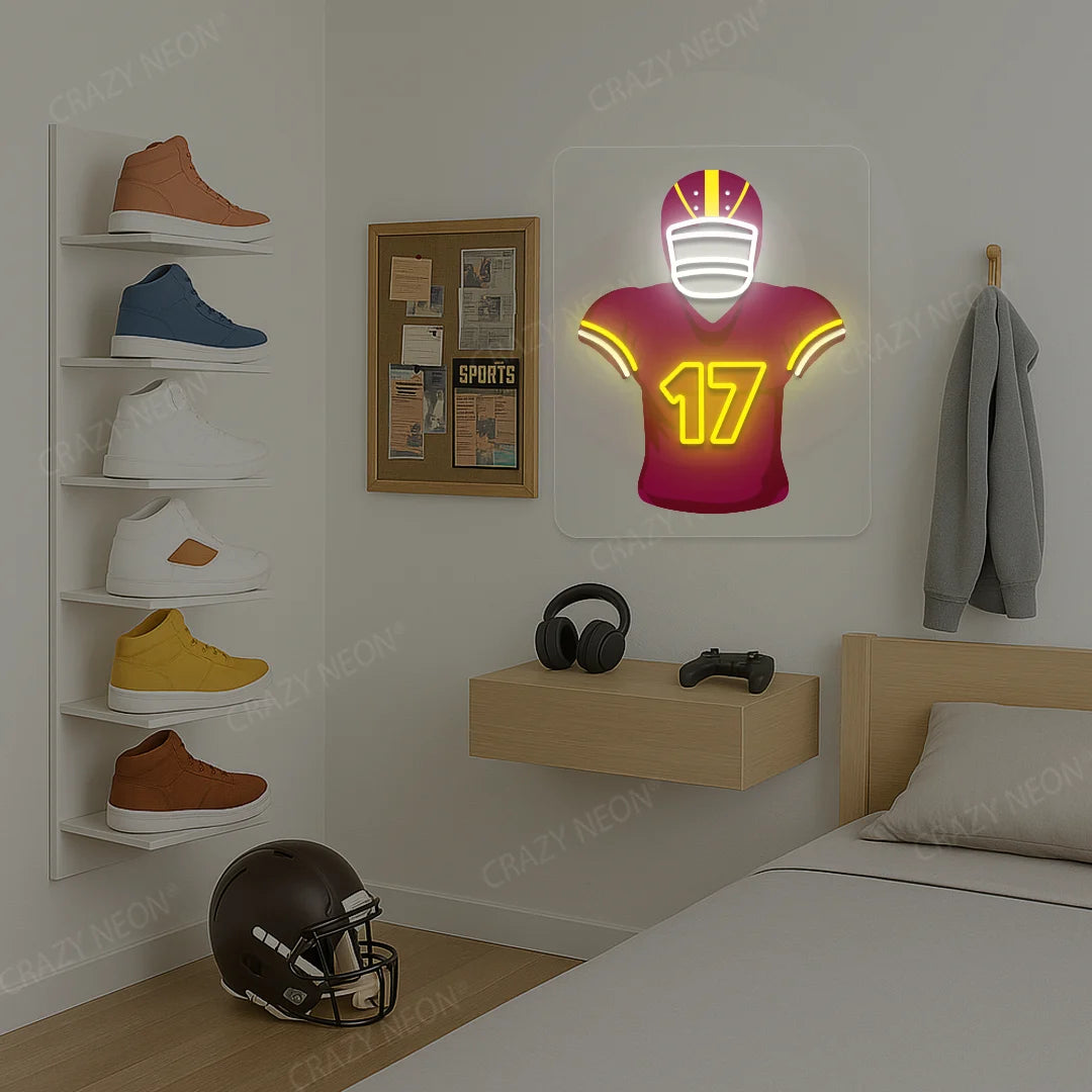 Washington McLaurin 17 Jersey Football Neon Artwork