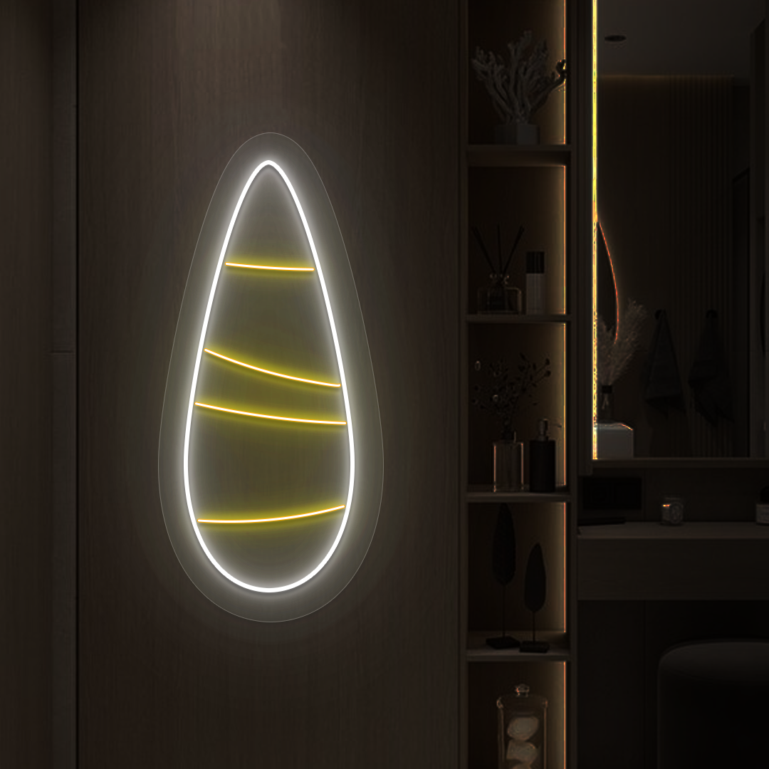 Minimal Tips Nail Neon Sign in Yellow color